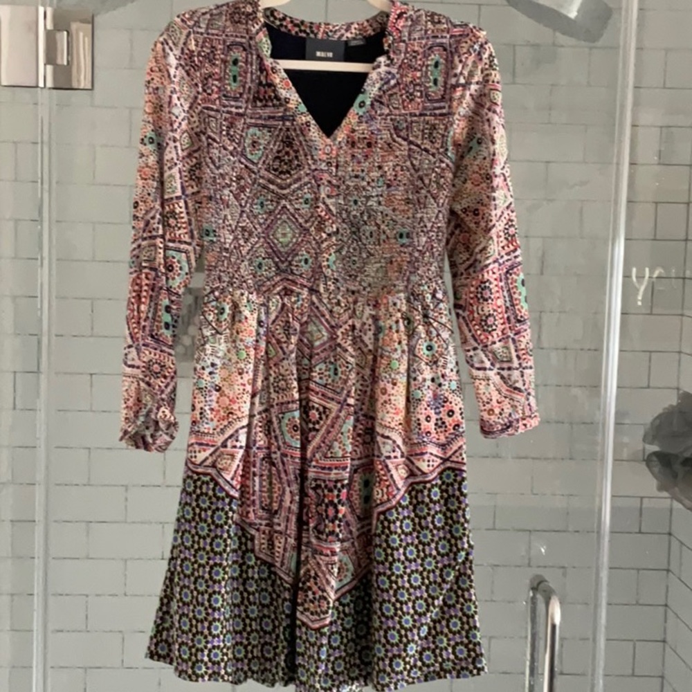 Maeve long sleeve smocked top dress